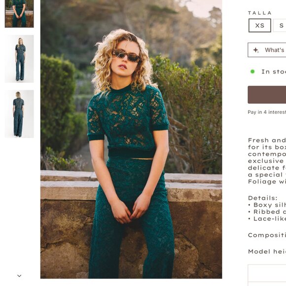 NWT Especia Lace Jade Foliage Maxi Pants for Women. Size Medium - Picture 4 of 6